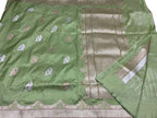 Green Banarasi Handloom Pure Katan Silk Saree - Luxurion World