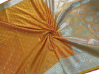 Yellow Orange Banarasi Silk Saree - Luxurion World