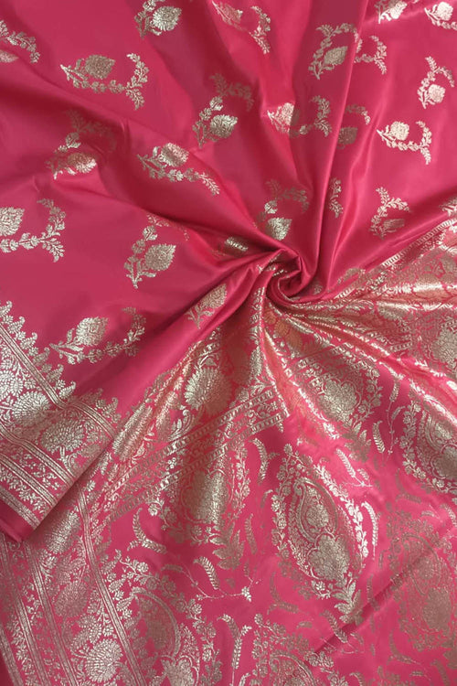 Pretty in Pink: Banarasi Silk Saree - Luxurion World