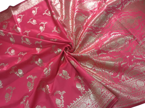 Pretty in Pink: Banarasi Silk Saree - Luxurion World