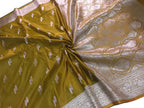 Emerald Elegance: Green Banarasi Silk Saree - Luxurion World