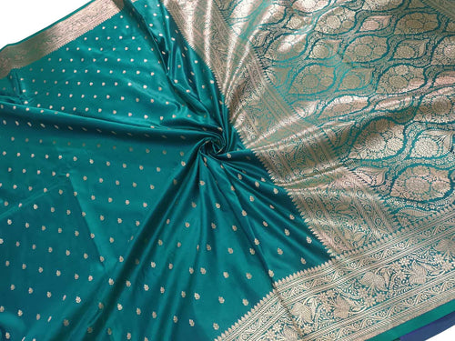 Royal Blue Banarasi Silk Saree - Elegant and Timeless - Luxurion World