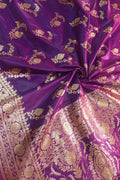 Exquisite Purple Banarasi Silk Saree - Luxurion World