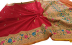 Exquisite Red Handloom Banarasi Pure Katan Silk Saree - Luxurion World
