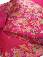 Exquisite Pink Handloom Banarasi Pure Katan Silk Saree - Luxurion World
