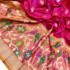 Exquisite Pink Banarasi Handloom Silk Saree - Luxurion World