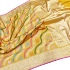 Golden Glow: Banarasi Katan Silk Saree - Luxurion World