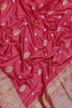 Exquisite Pink Banarasi Handloom Katan Silk Saree - Luxurion World