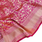 Exquisite Pink Banarasi Silk Saree - Handloom Katan - Luxurion World