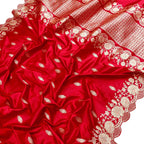 Exquisite Red Banarasi Handloom Katan Silk Saree - Luxurion World