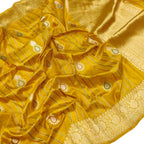 Golden Glow: Banarasi Katan Silk Saree - Luxurion World