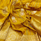 Golden Glow: Banarasi Katan Silk Saree - Luxurion World