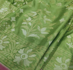 Exquisite Green Banarasi Handloom Pure Katan Silk Saree - Luxurion World