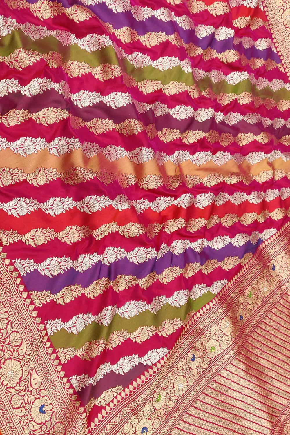 Exquisite Multicolor Banarasi Handloom Pure Katan Silk Saree - Luxurion World