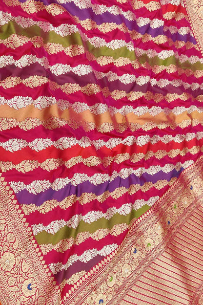 Exquisite Multicolor Banarasi Handloom Pure Katan Silk Saree - Luxurion World