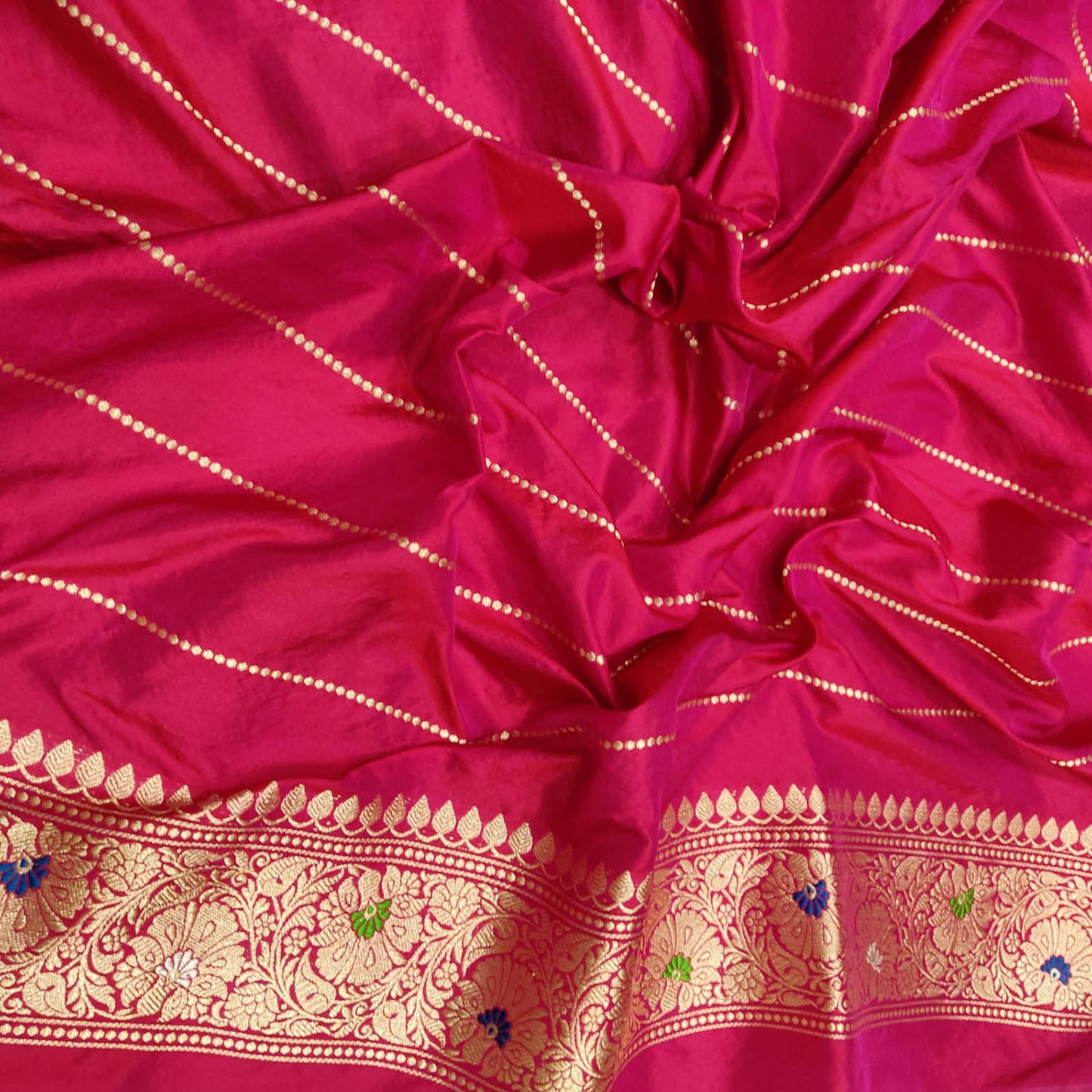 Exquisite Multicolor Banarasi Handloom Pure Katan Silk Saree - Luxurion World