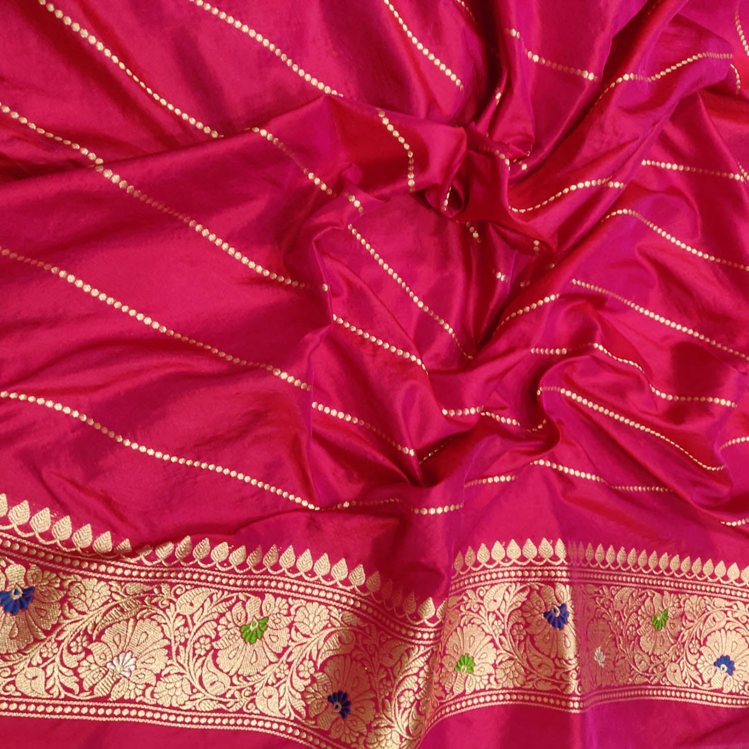 Exquisite Multicolor Banarasi Handloom Pure Katan Silk Saree - Luxurion World