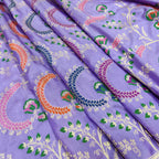 Exquisite Purple Banarasi Handloom Pure Katan Silk Saree - Luxurion World