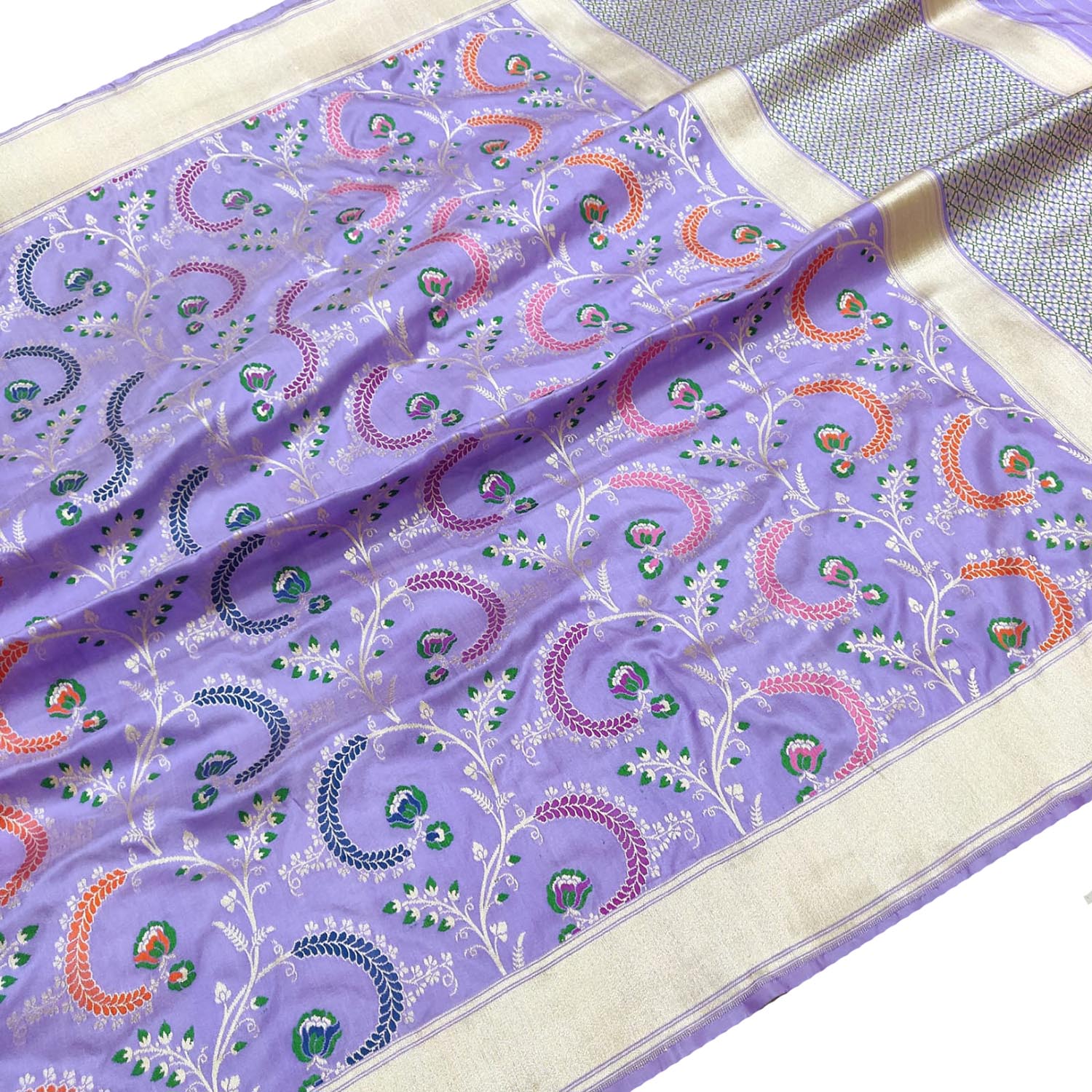 Exquisite Purple Banarasi Handloom Pure Katan Silk Saree - Luxurion World