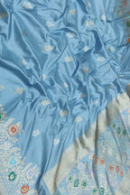 Blue Banarasi Handloom Pure Katan Silk Saree - Luxurion World