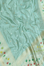 Blue Banarasi Handloom Pure Katan Silk Saree - Luxurion World