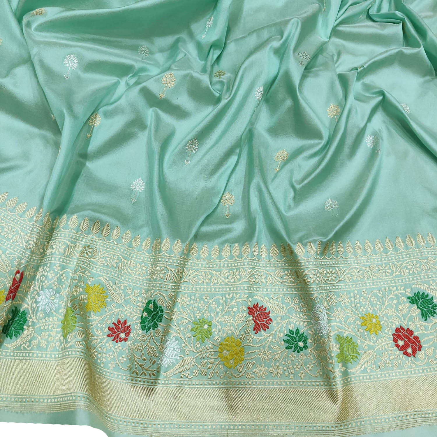 Blue Banarasi Handloom Pure Katan Silk Saree - Luxurion World