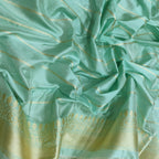 Blue Banarasi Handloom Pure Katan Silk Saree - Luxurion World