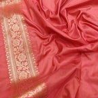 Pink Handloom Banarasi Pure Katan Silk Meenakari Flower Design Saree - Luxurion World
