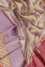 Elegant Purple Shot Handloom Banarasi Pure Tissue Silk Saree - Luxurion World
