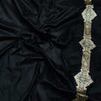 Exquisite Black Banarasi Handloom Pure Katan Silk Saree - Luxurion World