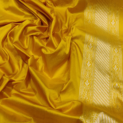 Blue Handloom Banarasi Pure Katan Silk Flower Design Meenakari Saree - Luxurion World