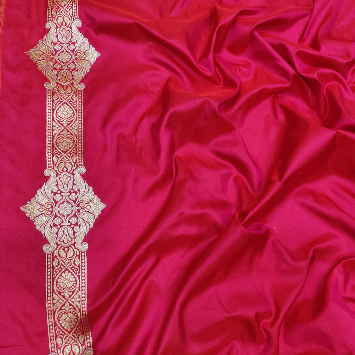 Pink Banarasi Handloom Pure Katan Silk Sona Roopa Saree - Luxurion World