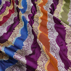 Multicolor Banarasi Handloom Pure Katan Silk Rangkat Saree - Luxurion World