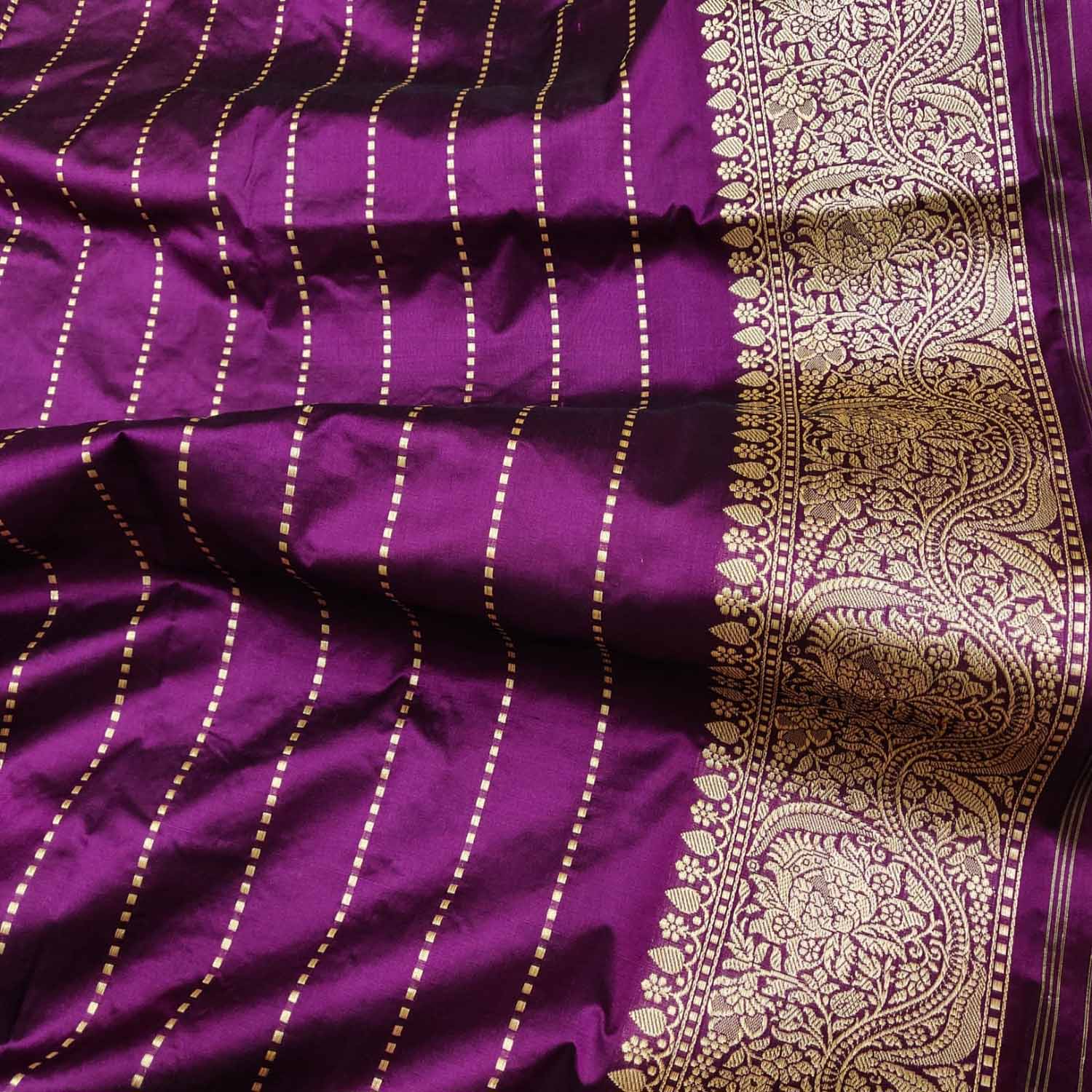 Multicolor Banarasi Handloom Pure Katan Silk Rangkat Saree - Luxurion World