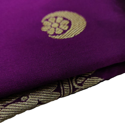 Elegant Purple Handloom Banarasi Pure Katan Silk Chand Booti Design Saree - Luxurion World