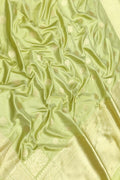 Elegant Green Handloom Banarasi Pure Katan Silk Chand Booti Design Saree - Luxurion World