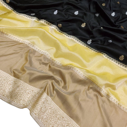 Multicolor Handloom Banarasi Pure Katan Tissue Tussar Silk Saree - Luxurion World