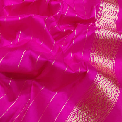 Green Handloom Banarasi Pure Kora Silk Saree - Luxurion World