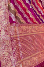 Multicolor Handloom Rangkat Banarasi Pure Katan Silk Saree - Luxurion World