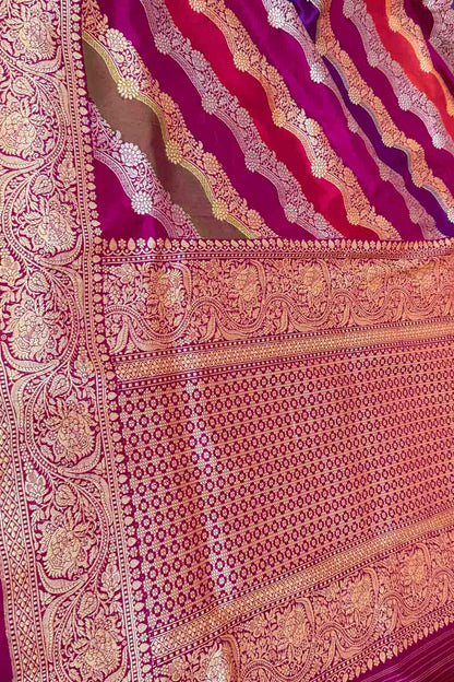 Vibrant Handloom Rangkat Banarasi Silk Saree