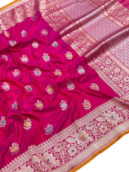 Handloom Banarasi Pure Katan Silk Flower Saree