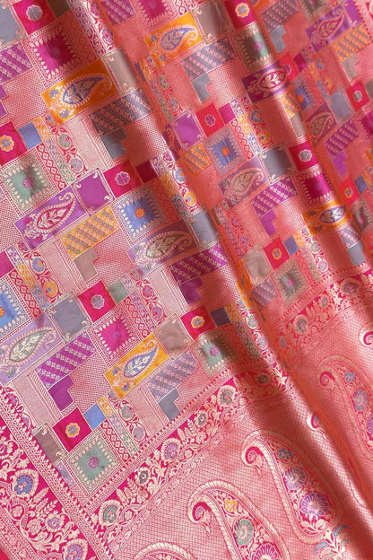 Exquisite Multicolor Handloom Banarasi Silk Saree