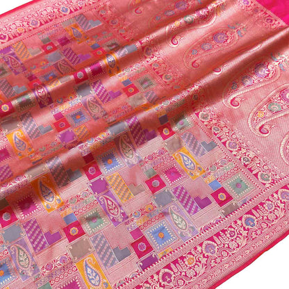 Exquisite Multicolor Handloom Banarasi Silk Saree