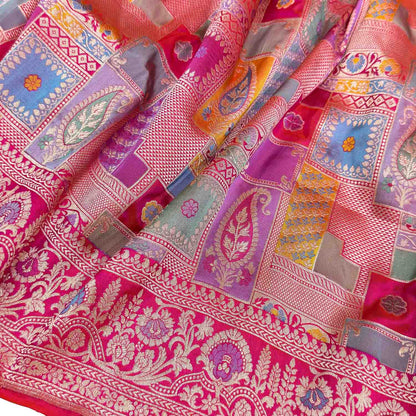 Exquisite Multicolor Handloom Banarasi Silk Saree
