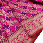 Exquisite Pink Handloom Banarasi Pure Katan Silk Saree - Luxurion World