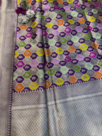 Multicolor Handloom Banarasi Pure Katan Silk Rangkat Design Saree - Luxurion World
