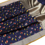Blue Pure Katan Silk Banarasi Handloom Meenakari Work Saree - Luxurion World