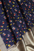 Blue Pure Katan Silk Banarasi Handloom Meenakari Work Saree - Luxurion World