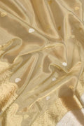 Pastel Pure Kora Tissue Silk Handloom Banarasi Woven Meenakari Skirt Border Saree - Luxurion World