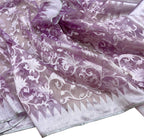 Purple Handloom Banarasi Pure Kora Silk Flower Design Saree - Luxurion World